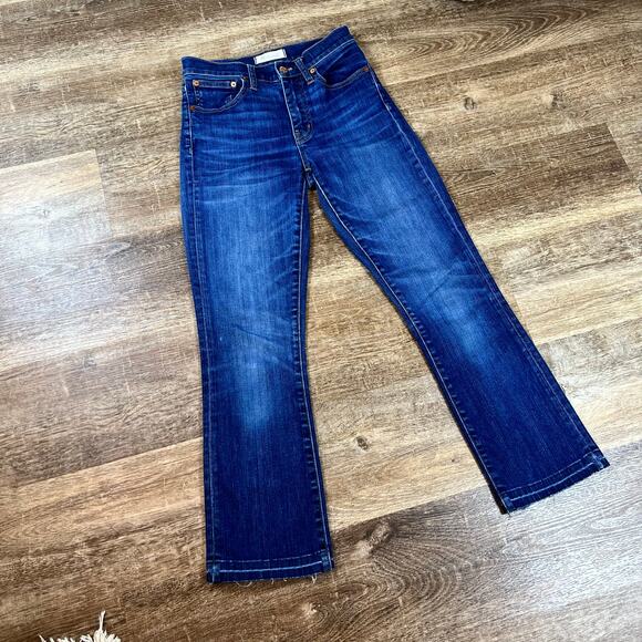 Madewell Cali-Demi Boot Jeans raw hem dark wash - Picture 6 of 8